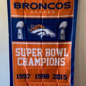 Denver Broncos Super Bowl Champions 3’x5' Banner Flag! BRAND NEW